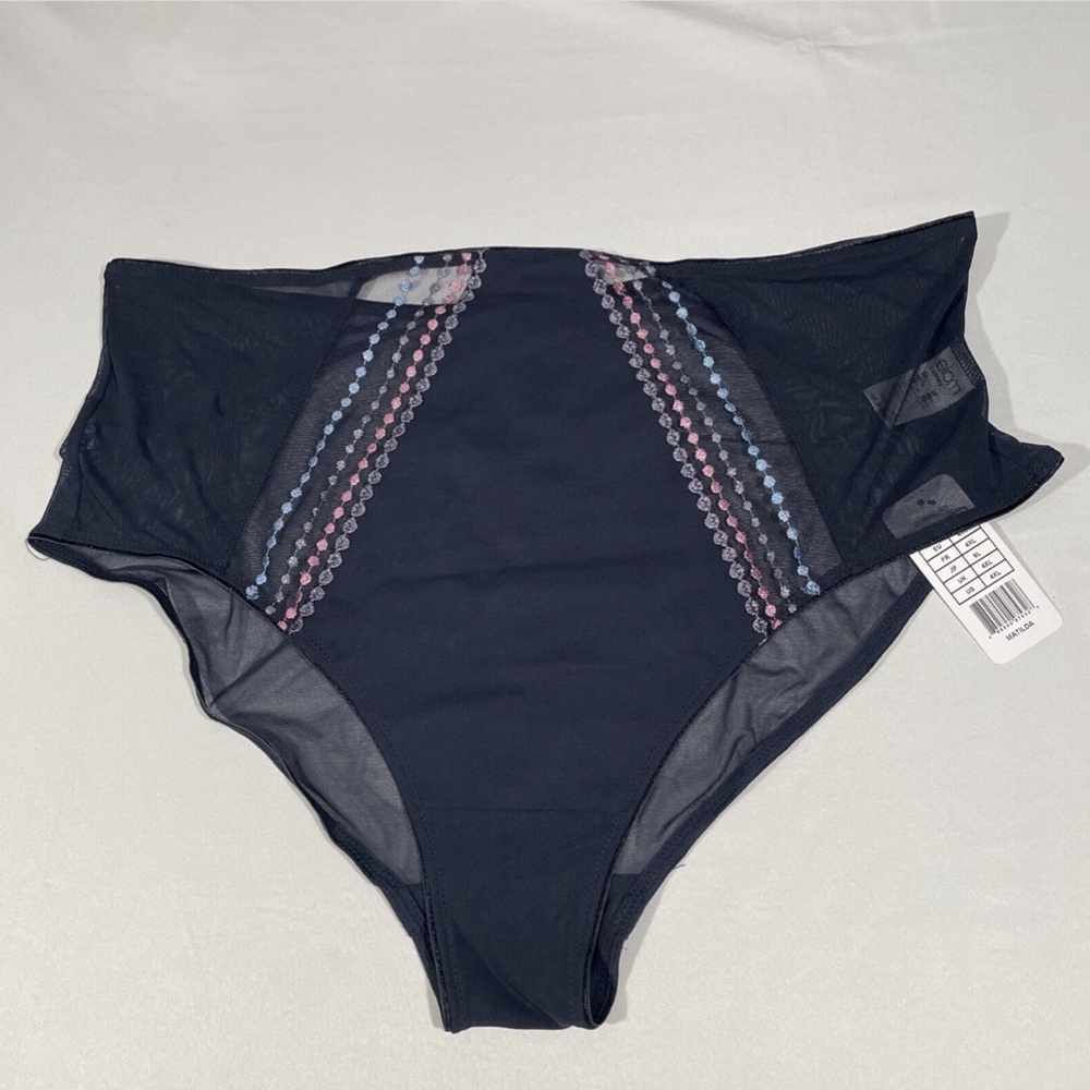 NWT Elomi [ 4XL ] Matilda‎ Embellished Briefs in Unicorn Blue/Grey - Picture 4 of 11